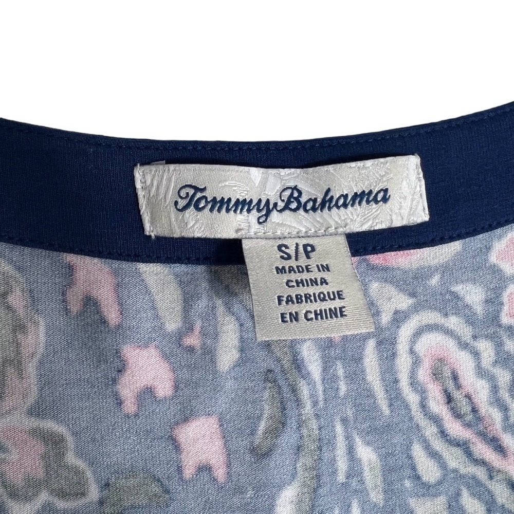 TOMMY BAHAMA Paisley Promanade Short Dress in Oceana Blue Size S/P - Picture 4 of 6